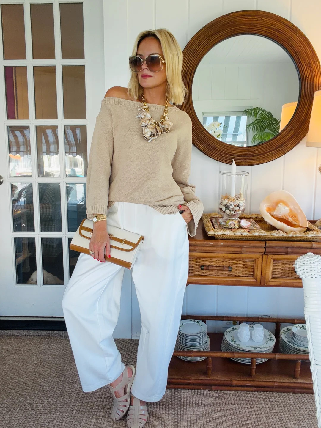 Zoey Elastic-Waist Baggy Pants | Teggy French
