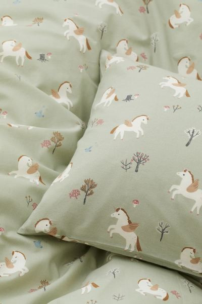 Patterned Cotton Duvet Cover Set | H&M (US + CA)