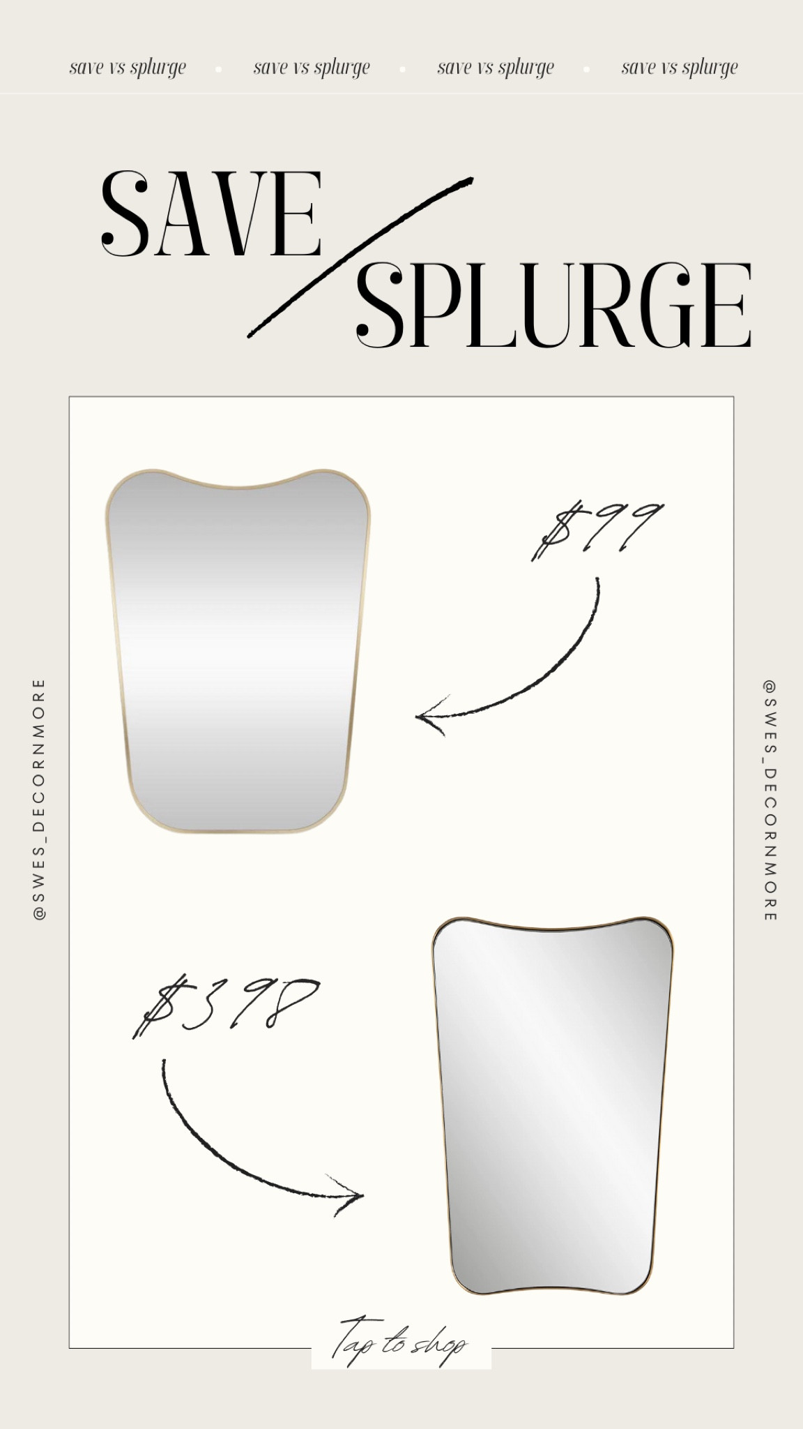 Save or splurges on this accent mirror! 
This Bellona mirror from Wayfair is a great budget friendly version of this Belvoir mirror from Lulu & Georgia! Both are beautiful and would be a stylish addition to your home! 

#LTKHome #LTKStyleTip #LTKFindsUnder100