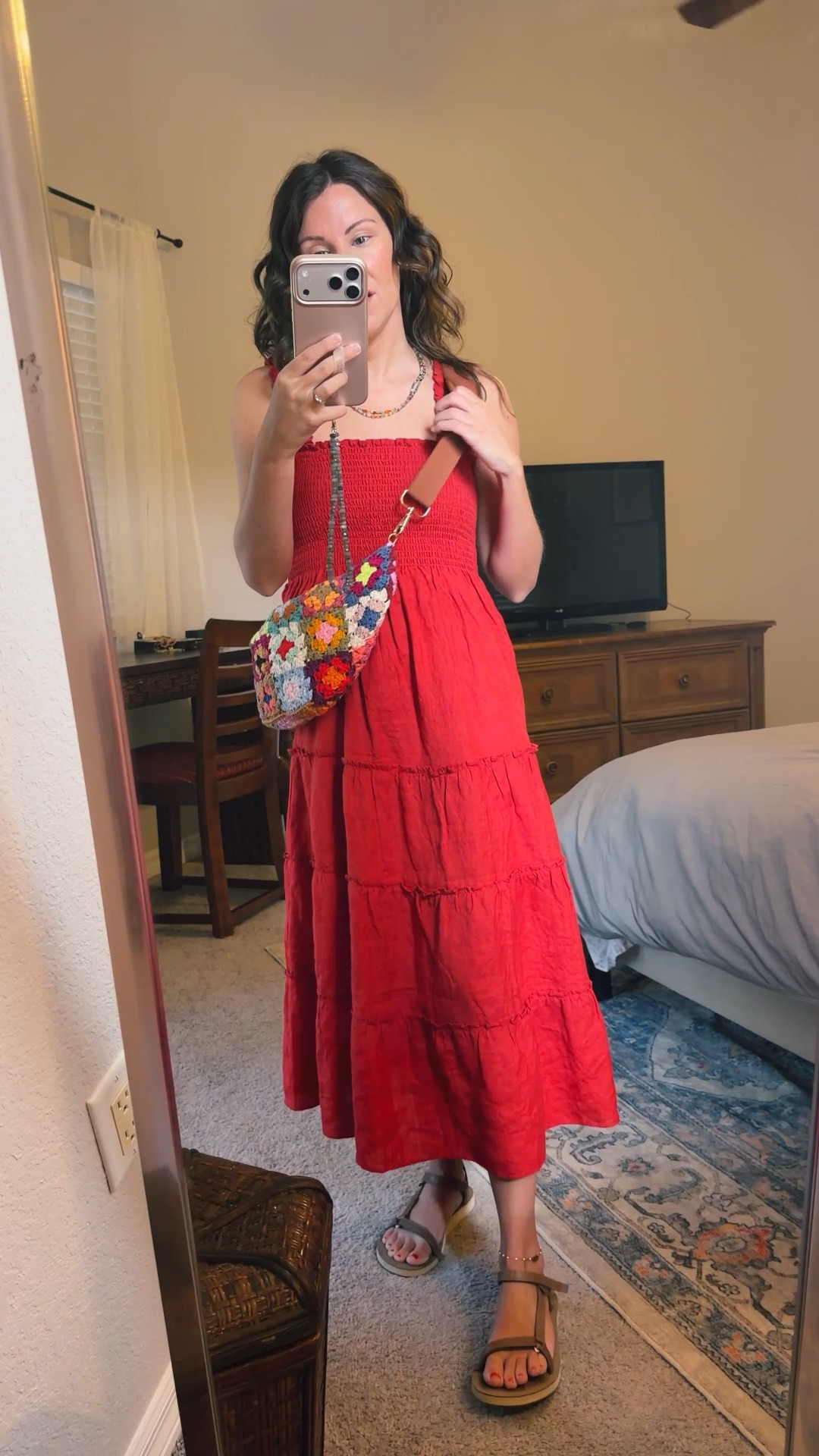 size xs in my dress (I also own in black and sand), size 6 in my teva sandals. My bag is from Oikos Handmade, but I also linked similar.

#LTKSeasonal #LTKPetite #LTKootd