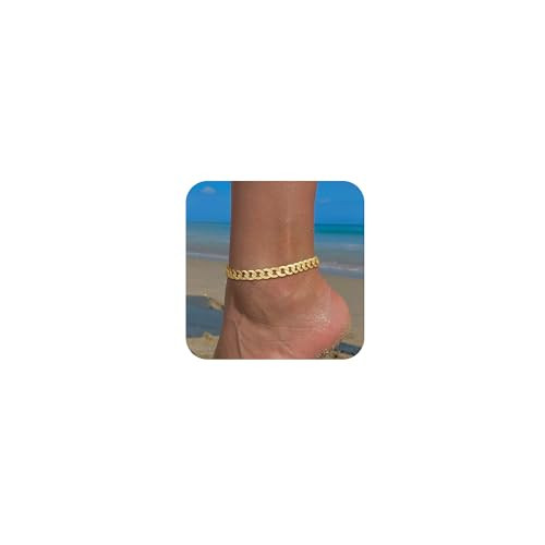 Gold Ankle Bracelets for Women Waterproof - Dainty Gold Anklets Trendy Layered 14K Gold/Silver Pl... | Amazon (US)