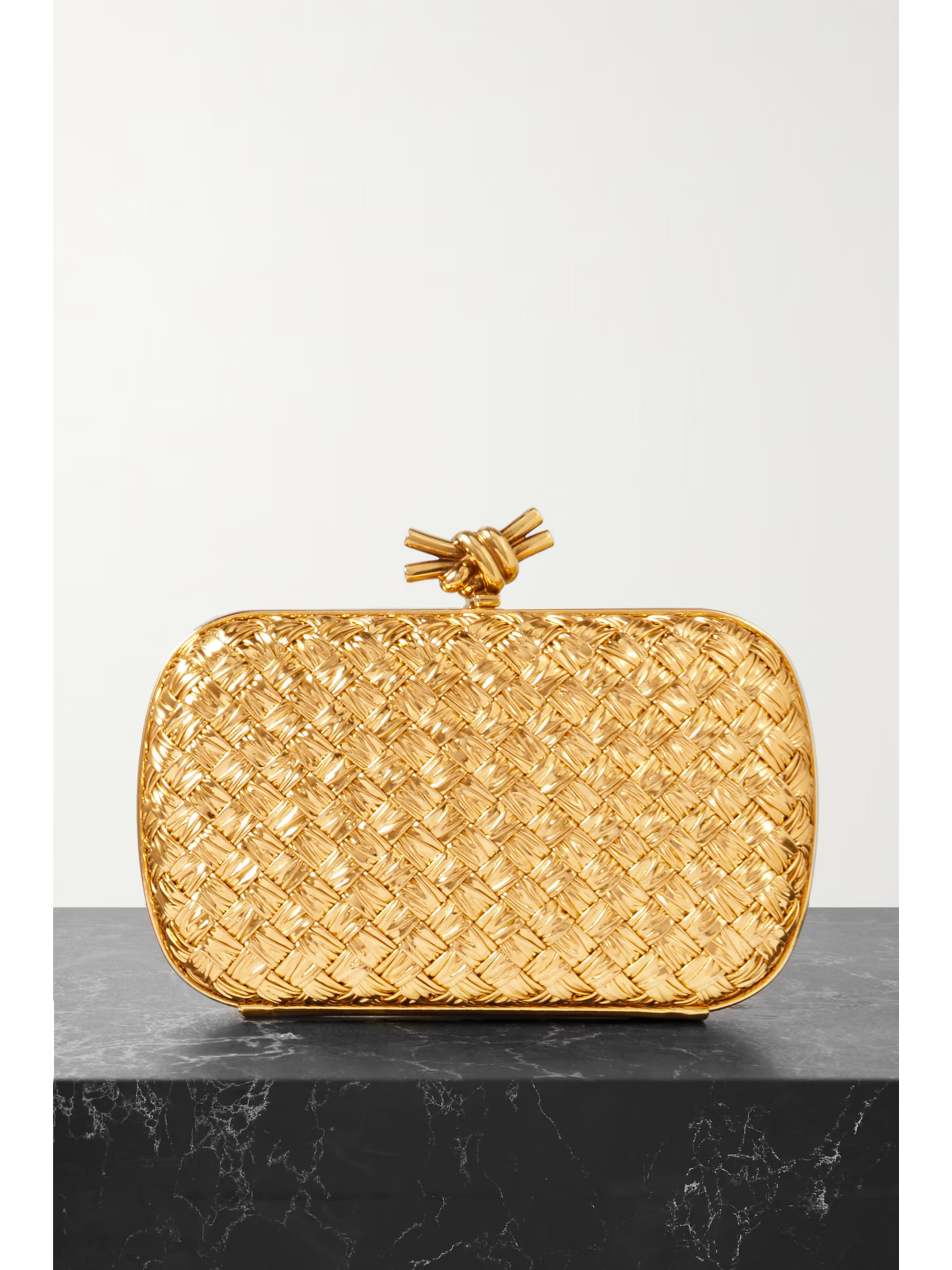 Knot intrecciato metallic leather clutch | NET-A-PORTER (UK & EU)