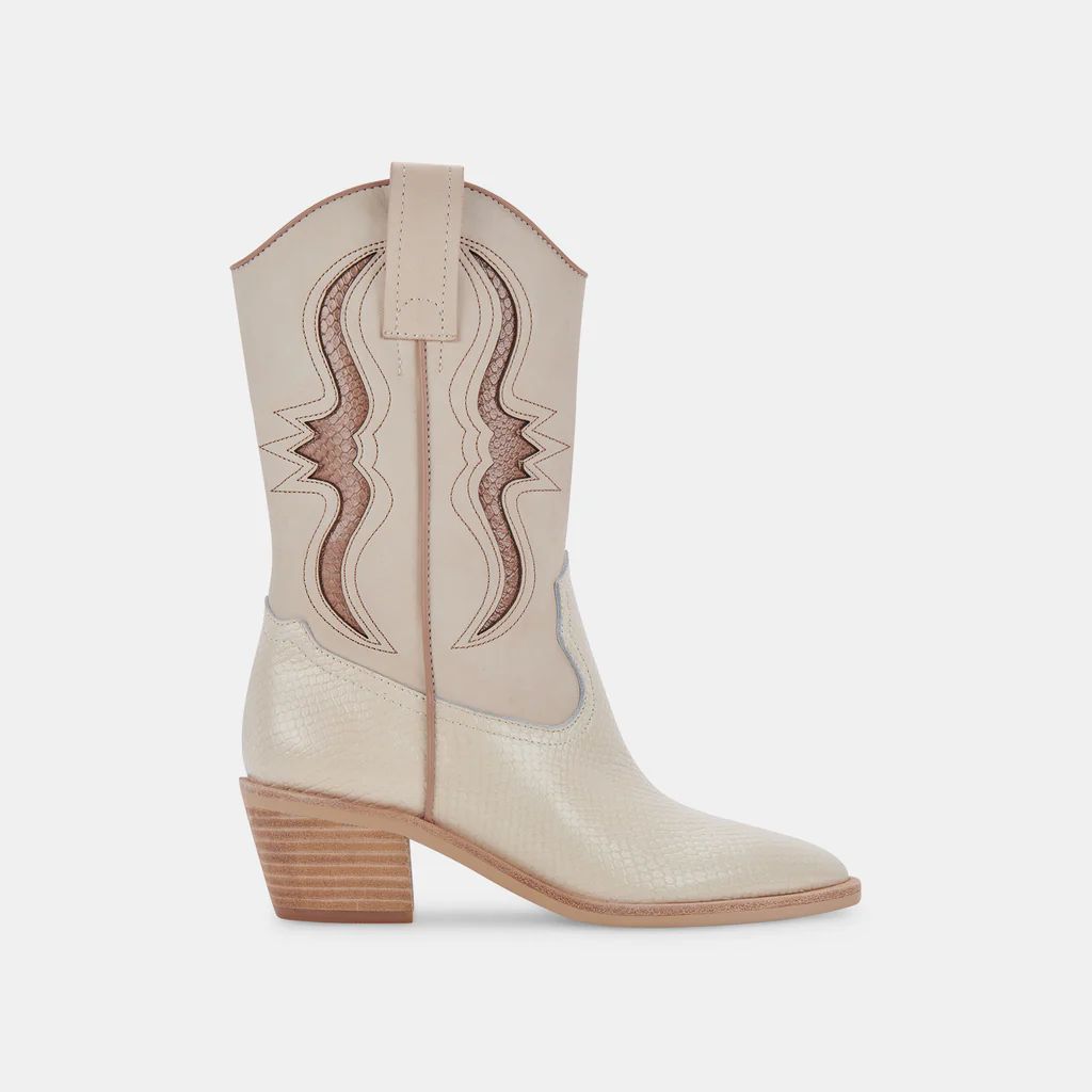 SUZZY BOOTS SAND EMBOSSED LEATHER | DolceVita.com