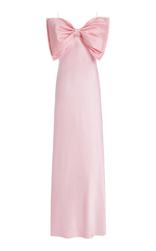 Exclusive Bow-Detailed Satin Maxi Slip Dress | Moda Operandi (Global)