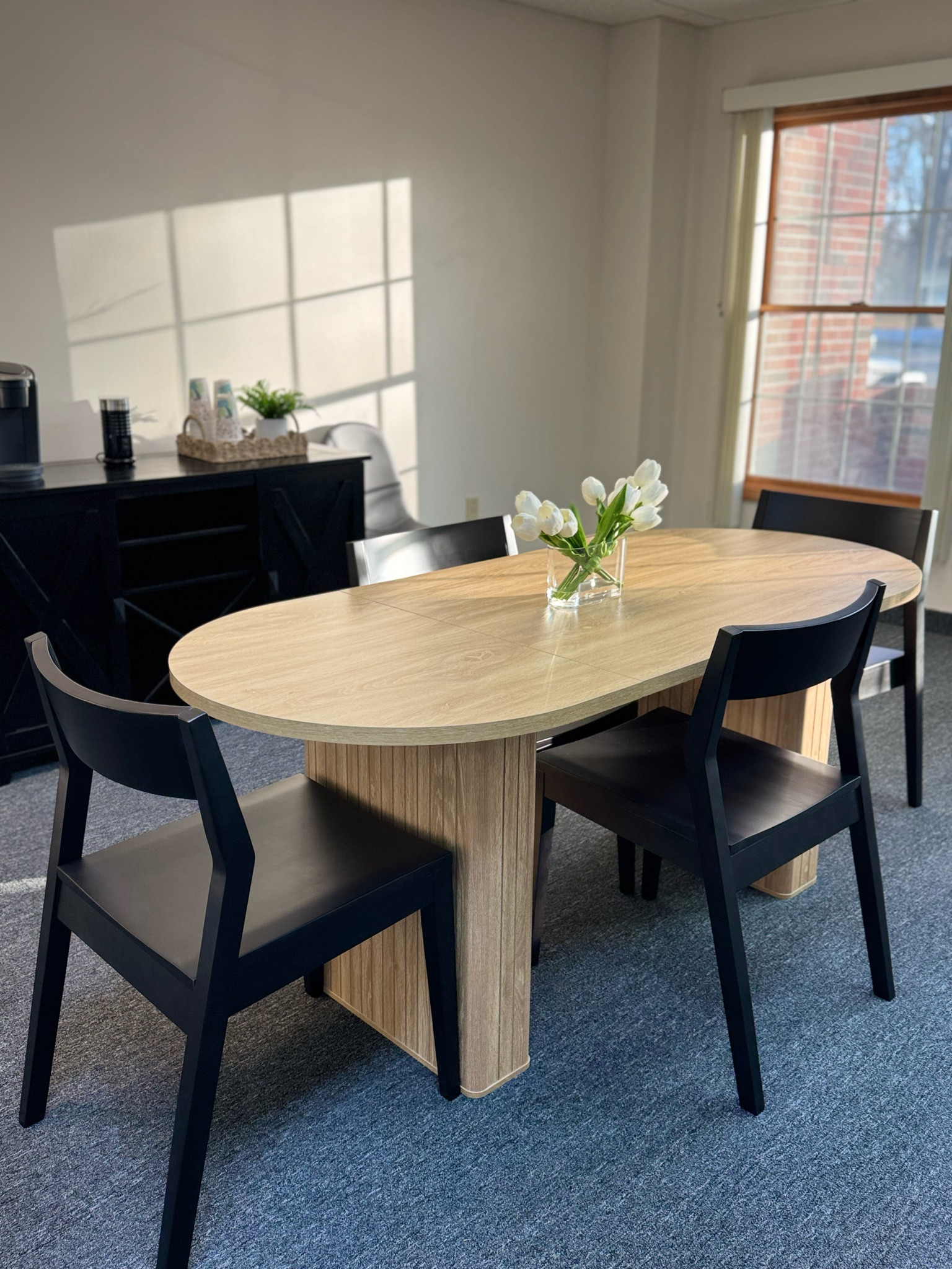 Dining room table, black wooden chairs, plank and beam, table Walmart, office decor, conference table 

#LTKHome #LTKU #LTKSaleAlert