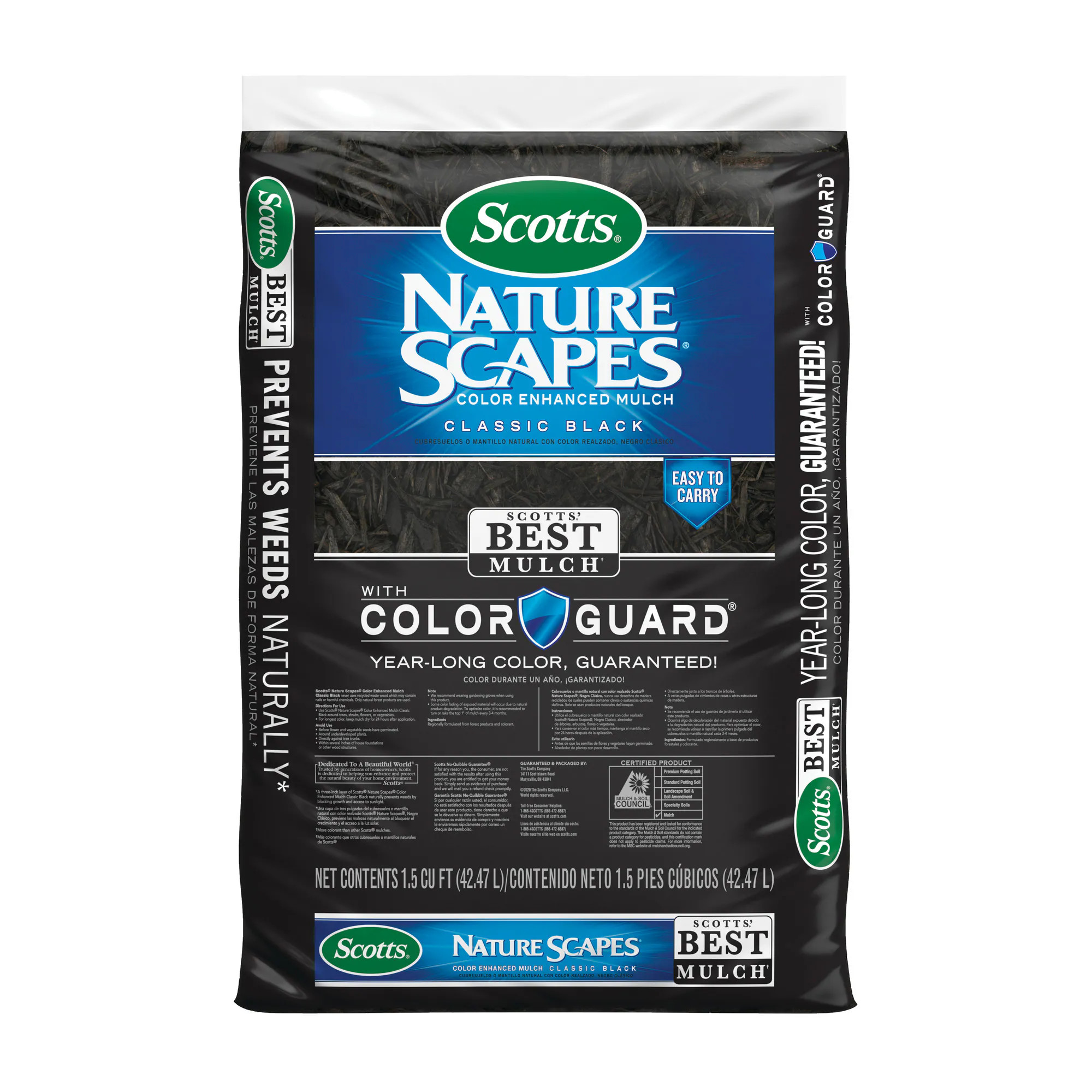 Scotts Nature Scapes Color Enhanced 1.5-cu ft Classic Black Blend Mulch | 88559442 | Lowe's
