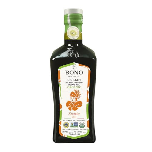 Bono Sicilian Extra Virgin Olive Oil | Organic | Sicilia PGI | 100% Italian Extra Virgin Olive Oil, 16.9 oz | Amazon (US)