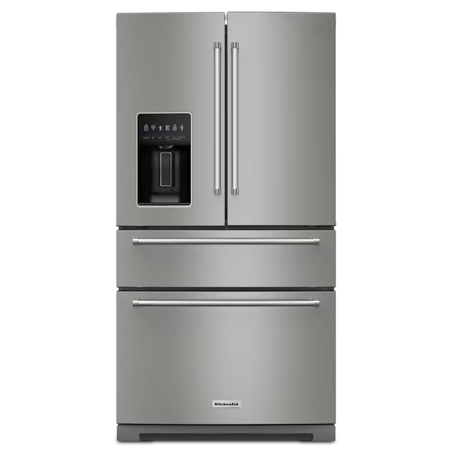 KitchenAid 26.2-cu ft 4-Door French Door Refrigerator with Ice Maker, Water and Ice Dispenser (Pr... | Lowe's