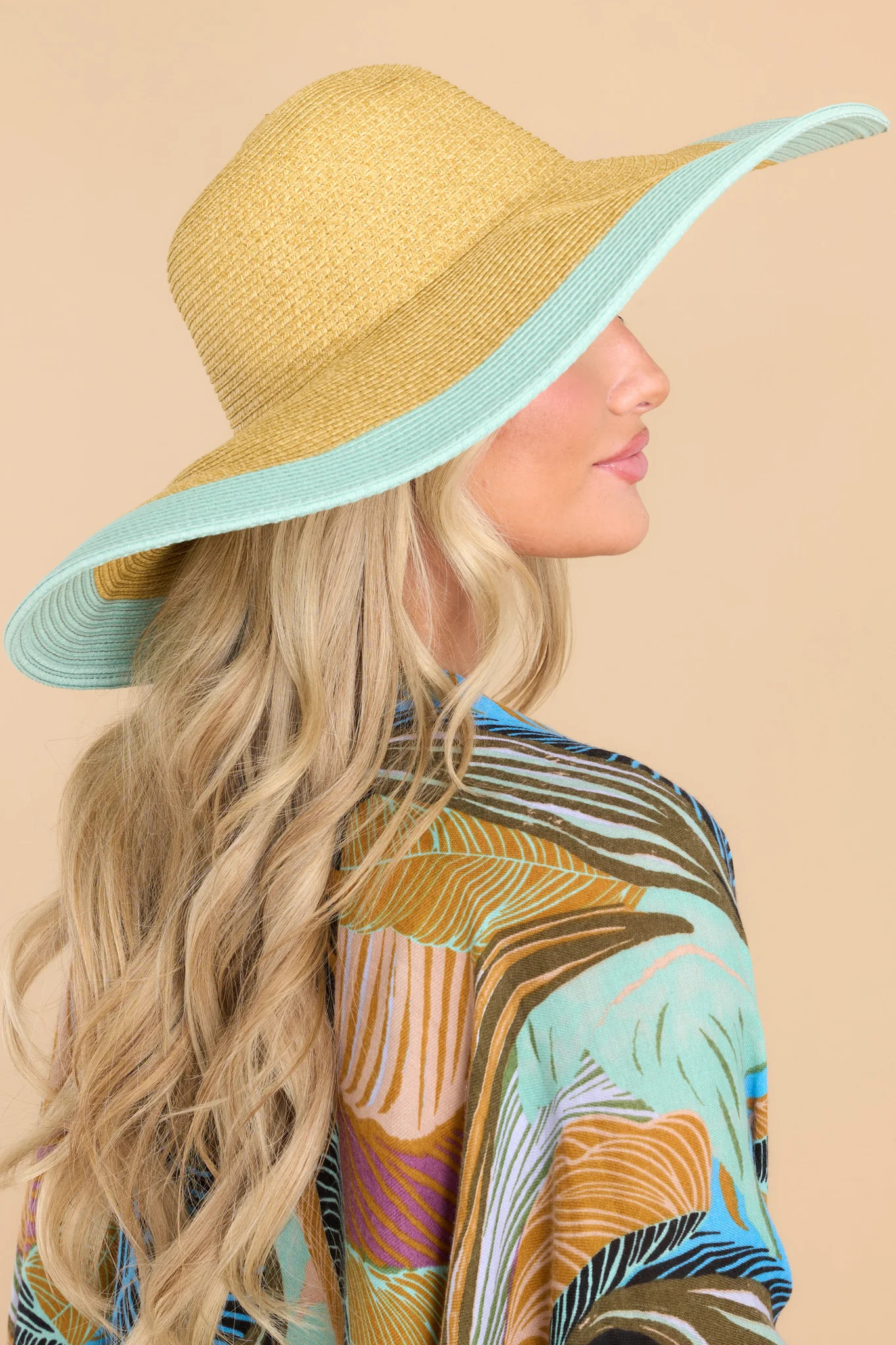 For The Joy Of It Seafoam Straw Hat | Red Dress 