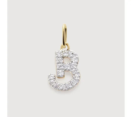 Diamond Initial B Pendant | Monica Vinader (Global)