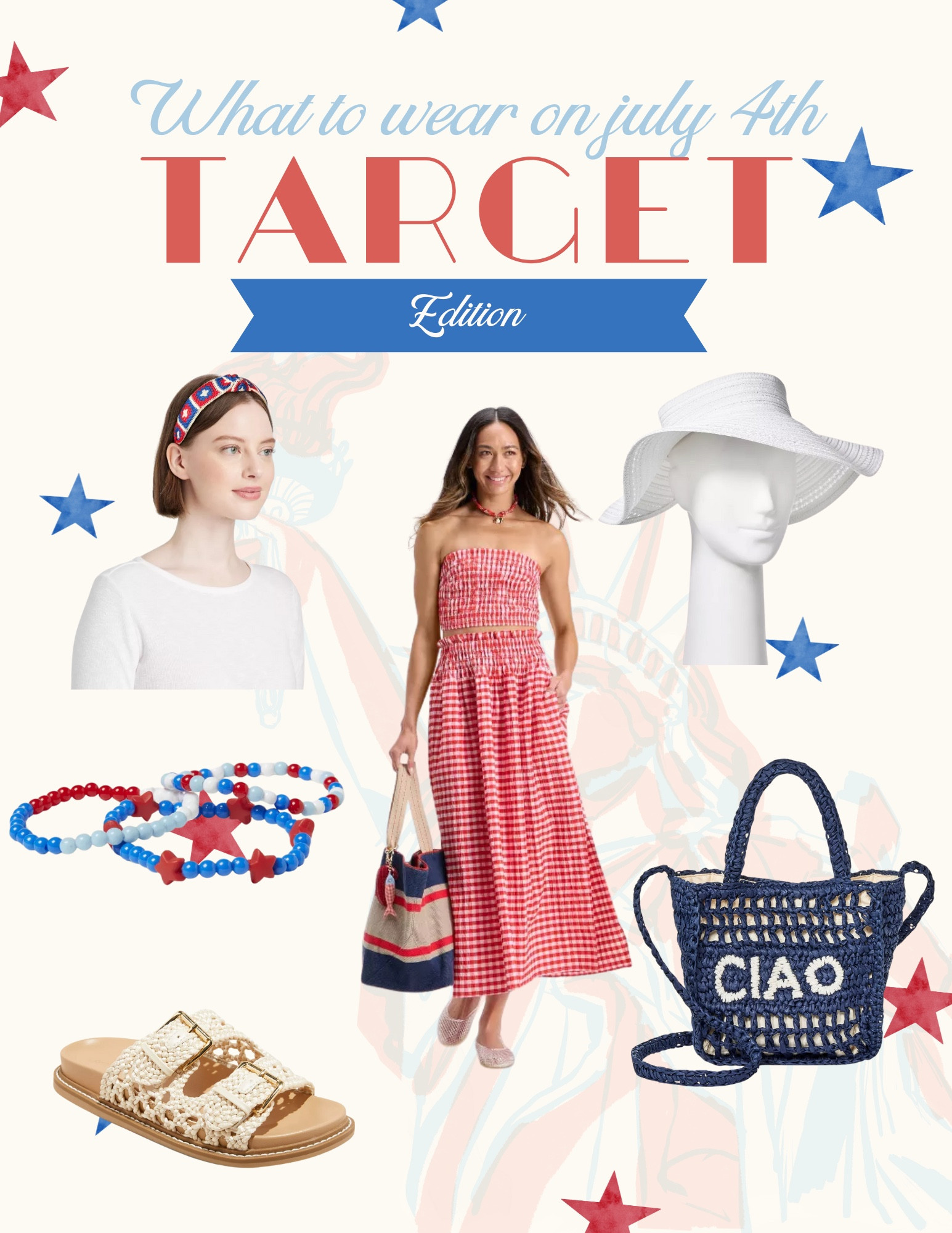  4th of July Target Finds You Need Now! 🎆🎇 Red, white, and TOO cute to scroll past 😍✨ Whether you’re planning a beach day, BBQ, or just love dressing festive for the 4th, I’ve rounded up the best Target fashion finds that are budget-friendly and firework-worthy. 💥 🎯 Shop the ultimate patriotic edit: ❤️ Gingham bikinis, heart-print swim, and textured one-pieces 🤍 Star-spangled tanks, embroidered tees, & cropped USA pullovers 💙 Maxi skirts, smocked tops, high-rise tie shorts & breezy dresses 🎀 Americana accessories, bamboo bags, cherry sandals & ruffle socks 🧢 USA baseball caps, bold red flats, & fun printed totes 🩴Shoes too! Whether you’re styling for a casual backyard BBQ, beach party, or fireworks under the stars, this Target collection has you celebration-ready from head to toe. 🛍️ Everything’s linked in my LTK – just tap to shop & be the best dressed this 4th! 🔗 Search “petitepaprika” in the app #TargetStyle #July4thStyle #TargetFinds #AmericanaAesthetic #RedWhiteAndCute #TargetSummerLooks #LTKUSA #GinghamOutfit #TargetSwim #LTKHolidayStyle #BBQOutfitIdeas #LTKSummerFinds #USAStyle #TargetOOTD #PatrioticLooks #Target4thOfJuly #SummerStyleUnder50 #TargetClothingHaul #StarsAndStripesStyle #AllAmericanStyle #FireworksFits • Target 4th of July outfits 2025 • Patriotic Target clothes • Gingham swimwear Target • Americana fashion Target • USA graphic tees women • Target red white and blue outfit • Target picnic outfit ideas • 4th of July outfit under $50 • Target accessories for July 4 • Target matching gingham sets • Target women’s swimwear summer 2025 • Target shoes red and white • Target star tank top • LTK patriotic fashion 

#LTKSummerEdit 

#LTKTravel #LTKSeasonal