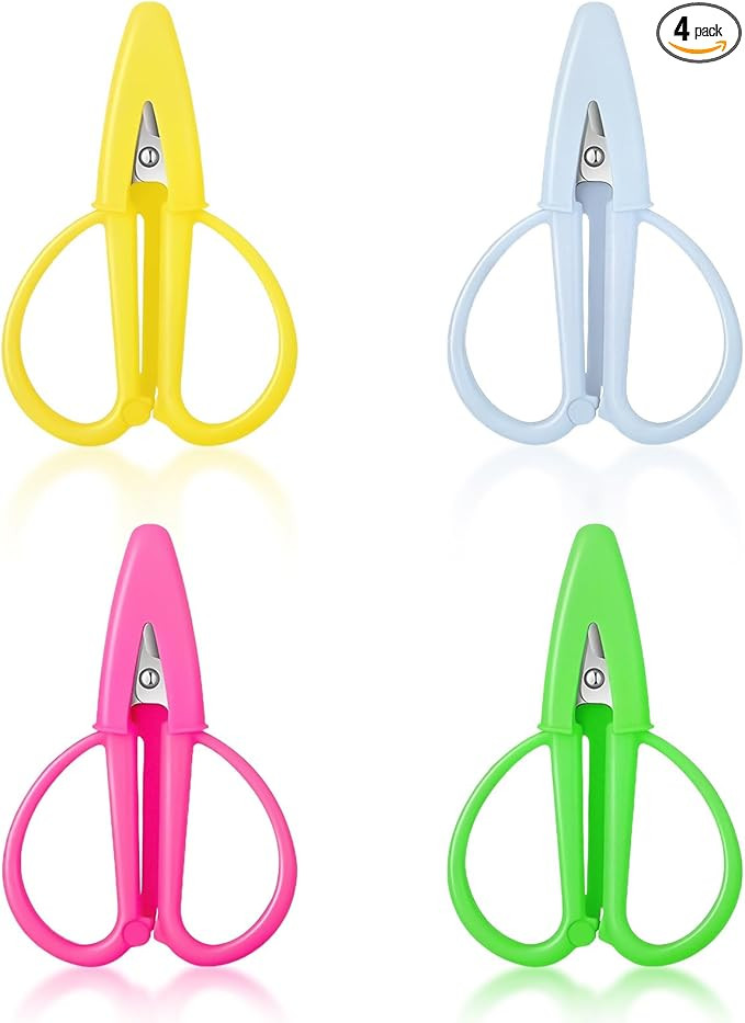 4 Pack Mini Scissors - Small Sharp Scissors All Purpose with Cover Tiny Detail Scissor for Travel... | Amazon (US)