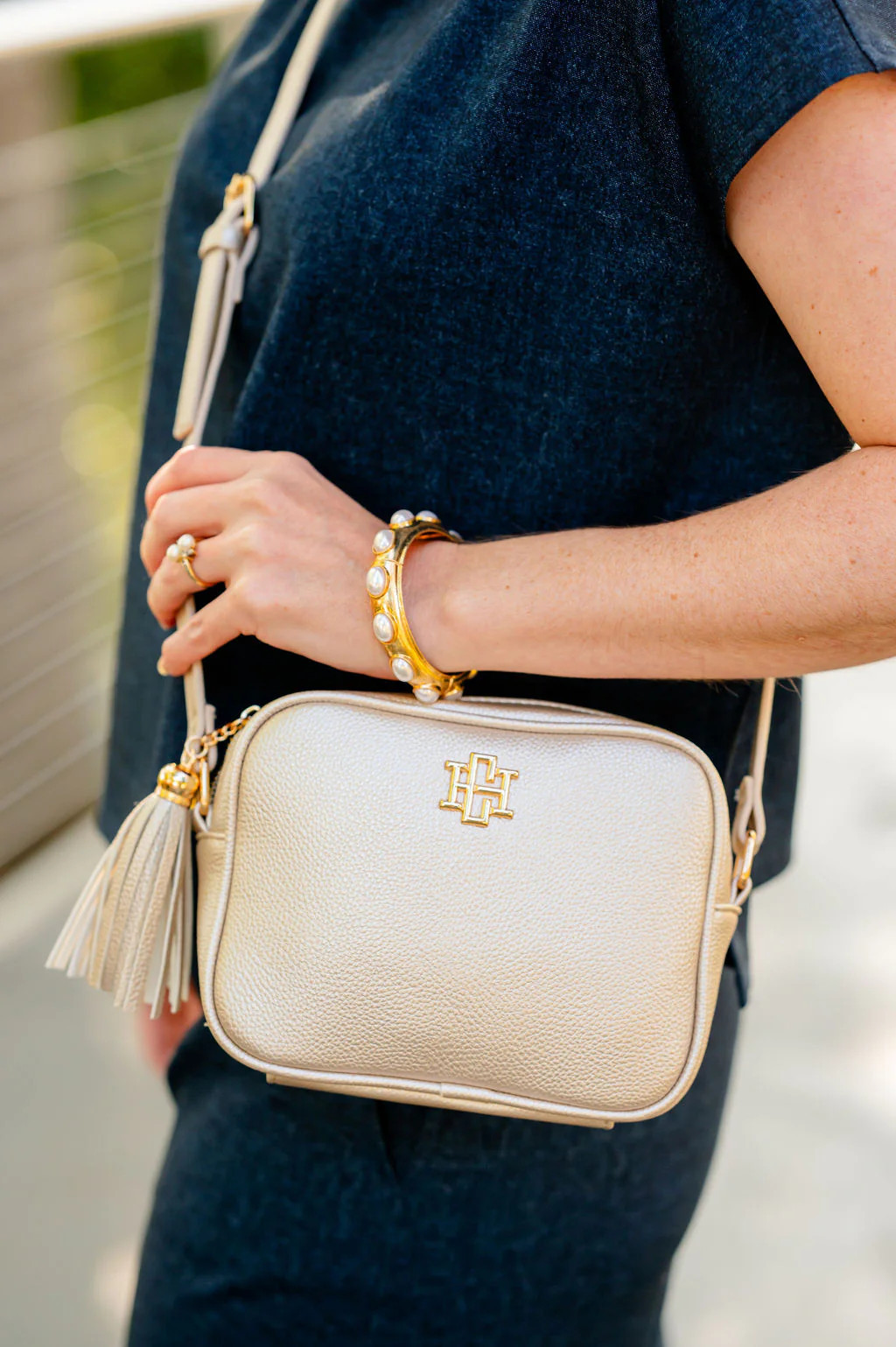 Rylie Crossbody with Tassel Pearl | Caroline Hill