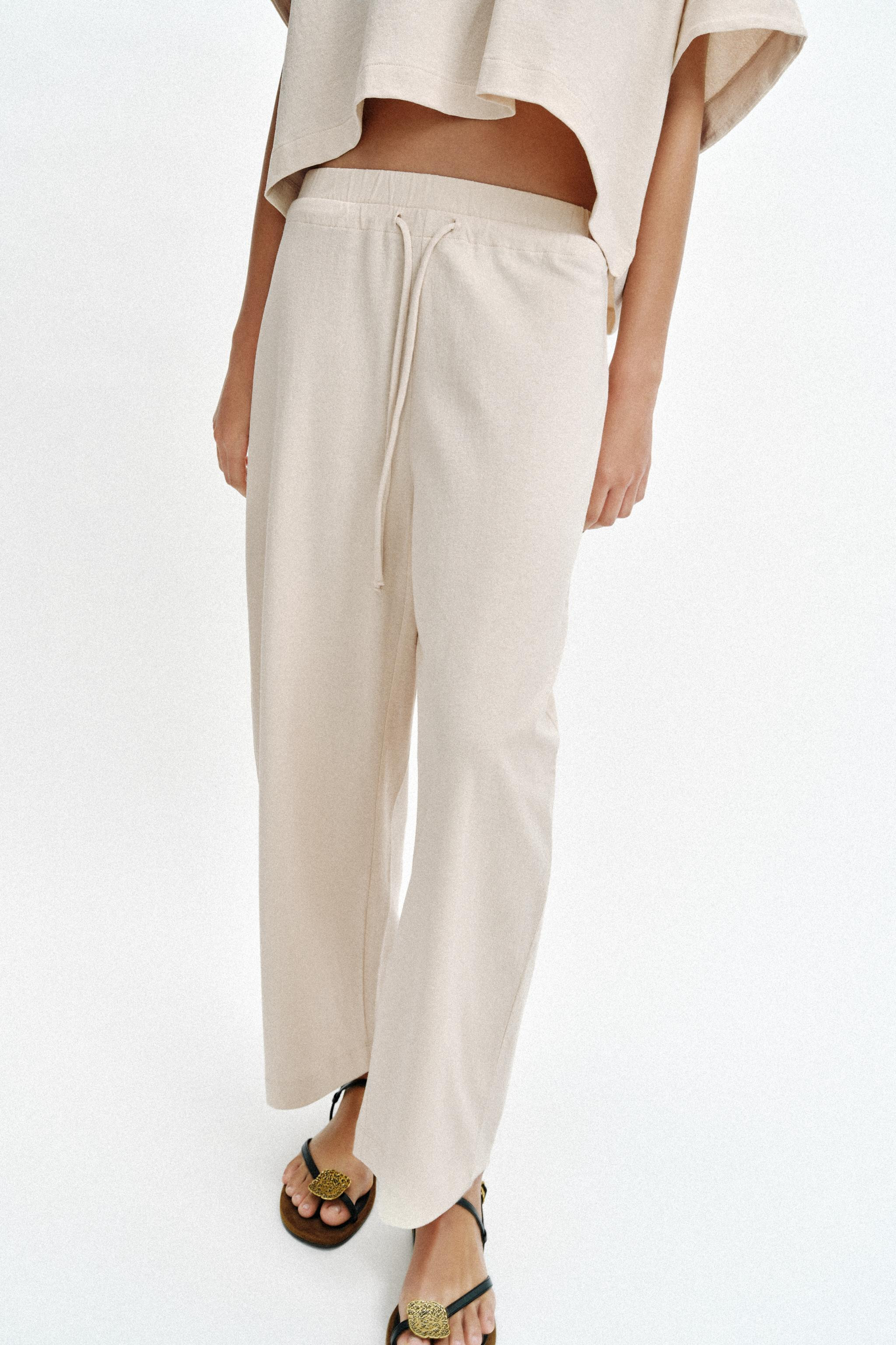 RUSTIC DRAWSTRING TROUSERS | Zara UK