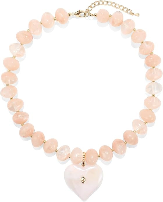 Elegance 11 designs Chunky Heart Necklace for Women, Colorful Acrylic Beaded Statement Puff Heart... | Amazon (US)