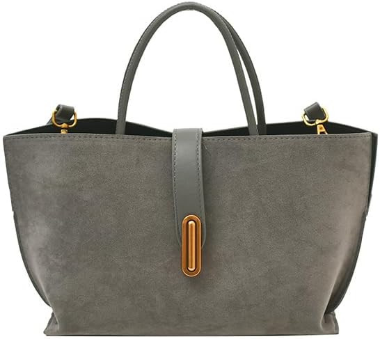 Suede Tote Bags for Women Retro Top-Handle Crossbody Shoulder Bag Handbags Purses Satchel for Tra... | Amazon (US)
