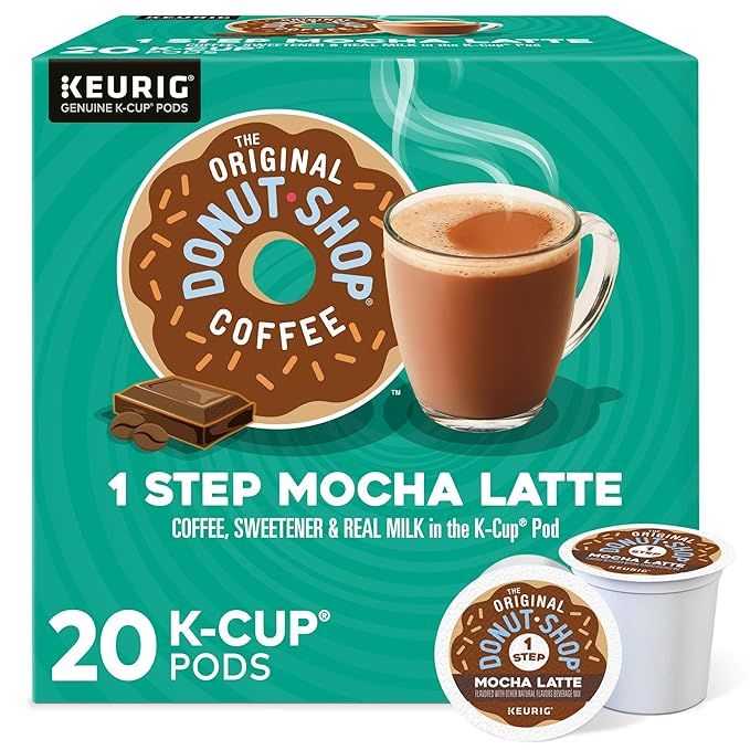 The Original Donut Shop Mocha Latte, Single-Serve Keurig K-Cup Pods, Flavored Coffee, 20 Count | Amazon (US)