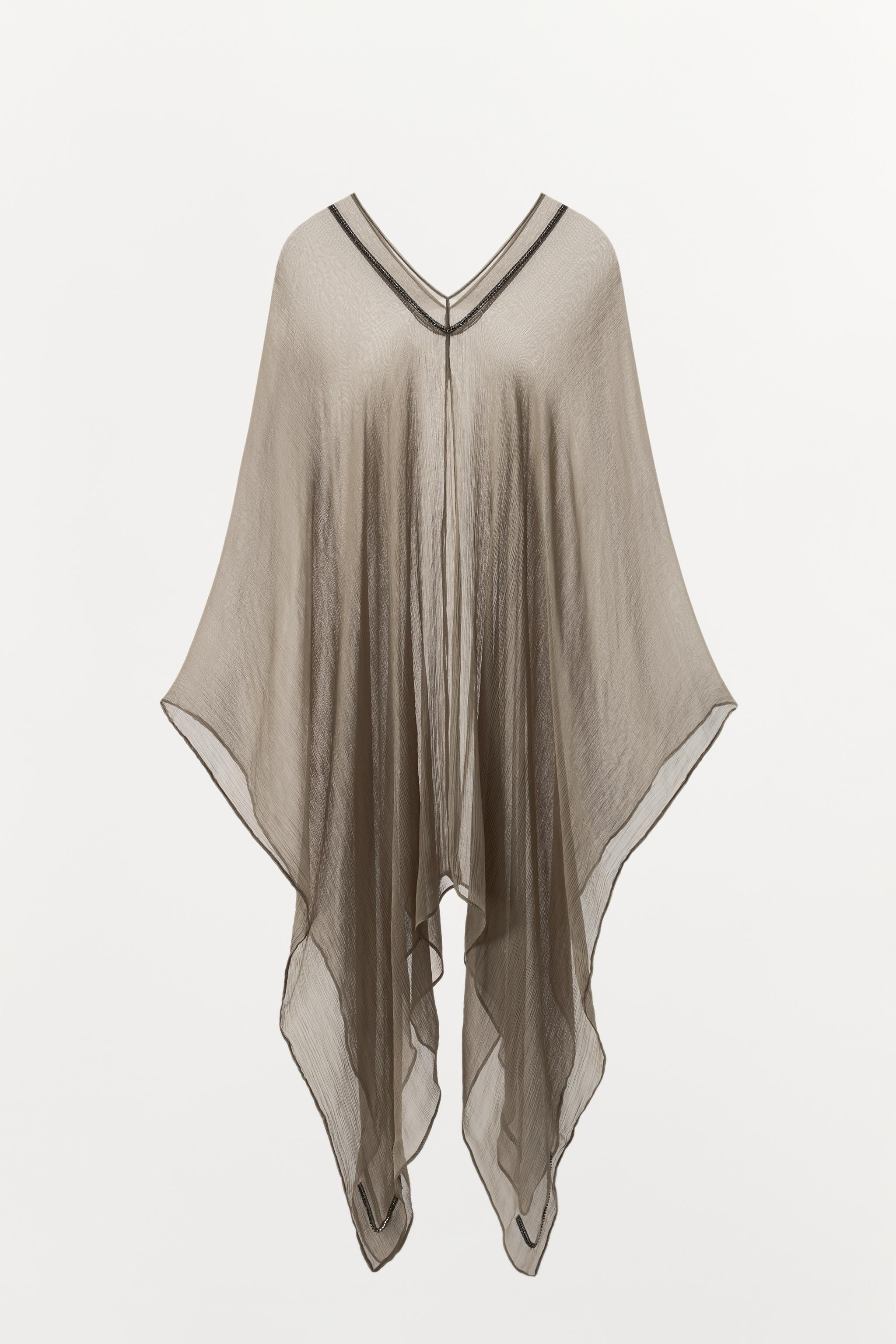 LONG 100% VISCOSE SHIMMER CAPE | Zara US