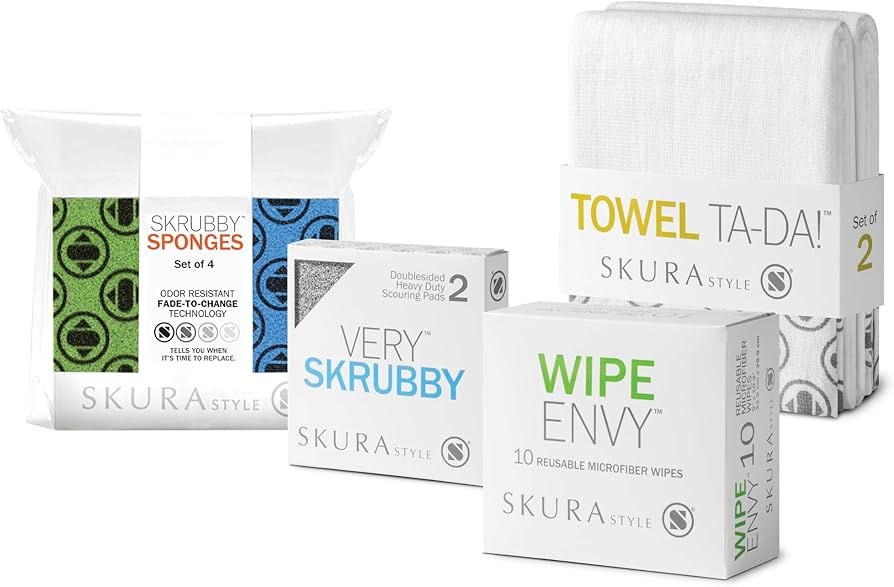 Skura Style Clean Happy Bundle - Includes (4) Skura Style Sponges, (2) Very Skrubby Scouring Pads... | Amazon (US)