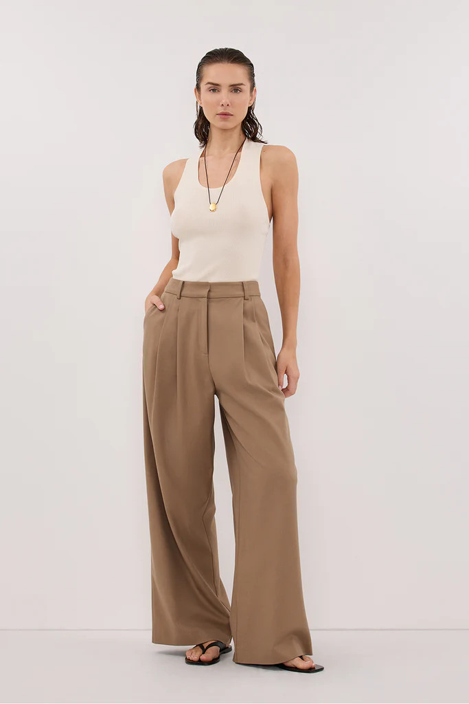 DEVIN CREAM RACER KNIT TANK | DISSH