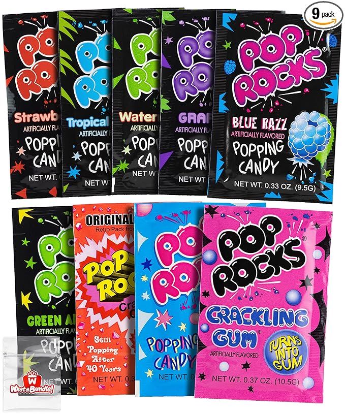 Pop Rocks Candy Variety Pack (9 Pack - 1 of All 9 Flavors) - Nostalgic 90s Old School Popping Can... | Amazon (US)