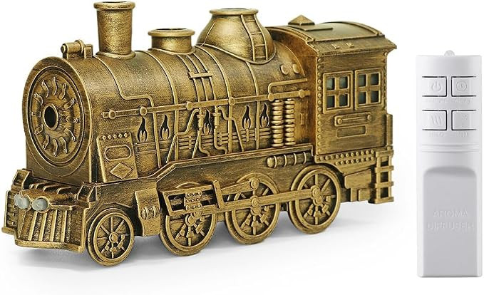 300ML Vintage Steam Train Arom Essential Oil Diffuser RC Humidifier with 2-Color LED Light/2 Mist... | Amazon (US)