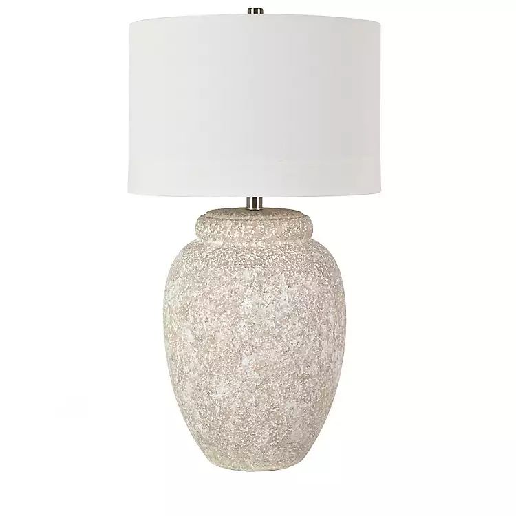 White Brush Textured Table Lamp | Kirkland's Home