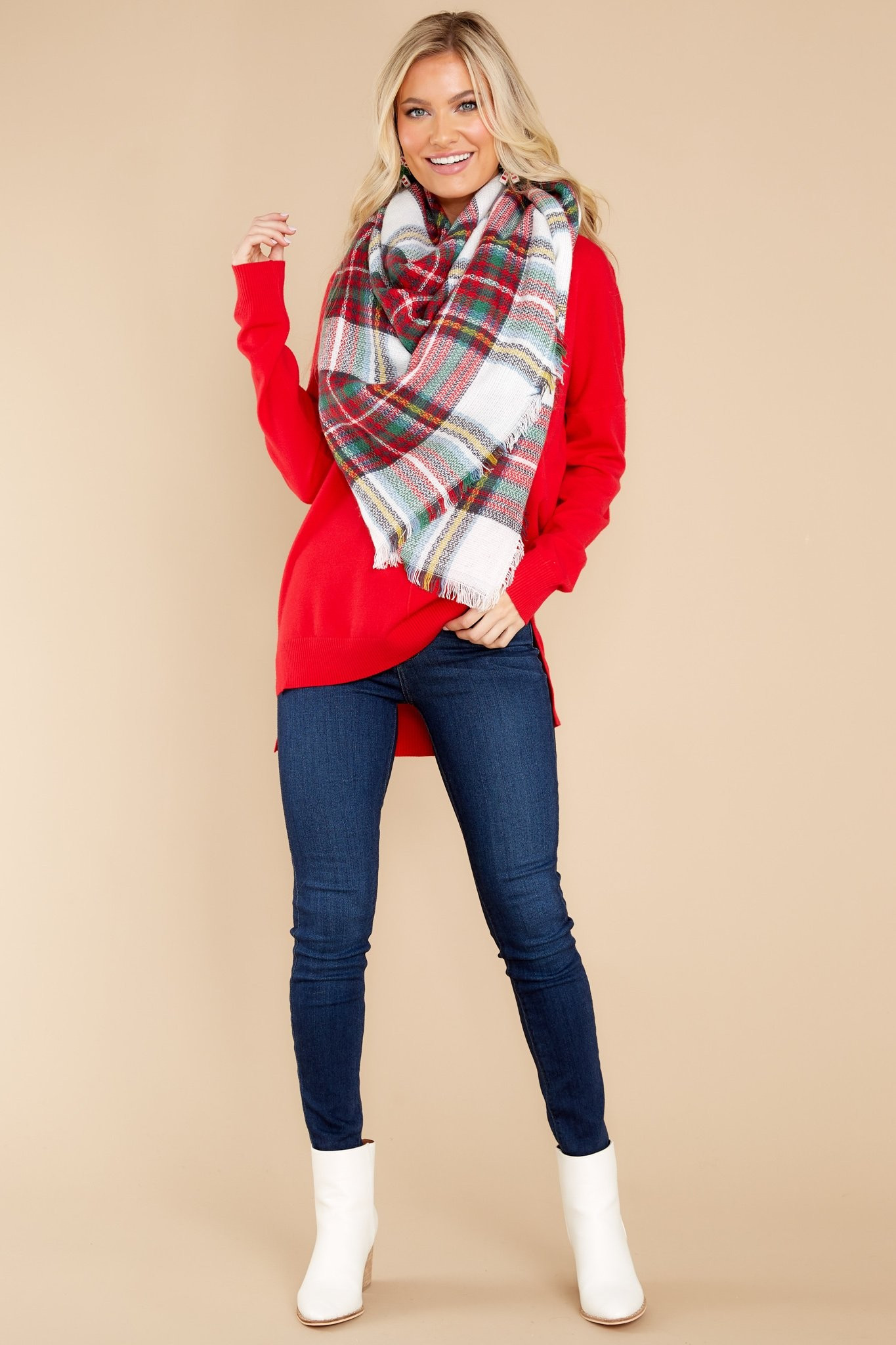 Wind Down Bright Red Sweater | Red Dress 