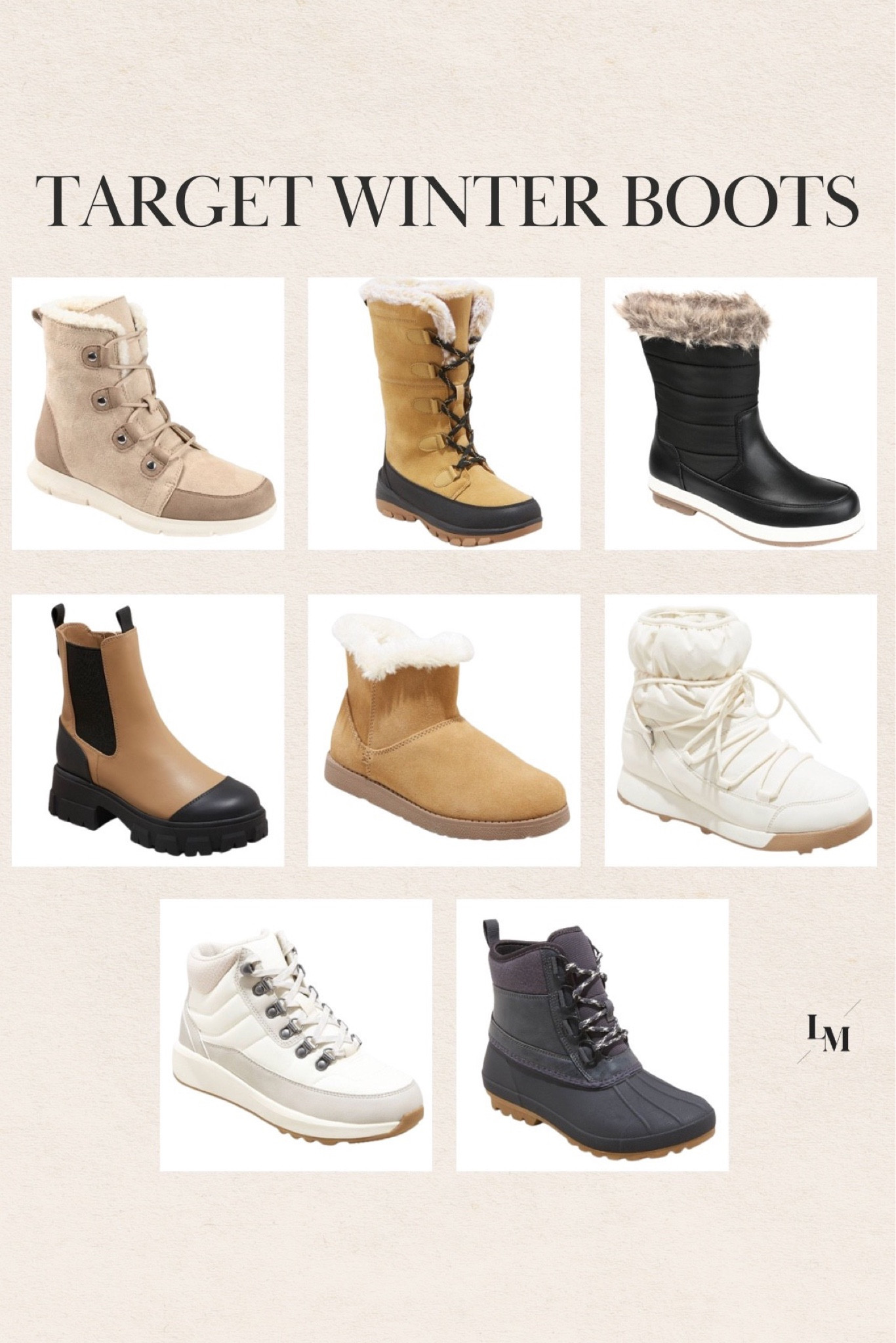 Target winter boots 30% off at checkout! 

#winterboots #snowboots #target

#LTKSeasonal #LTKsalealert #LTKunder50