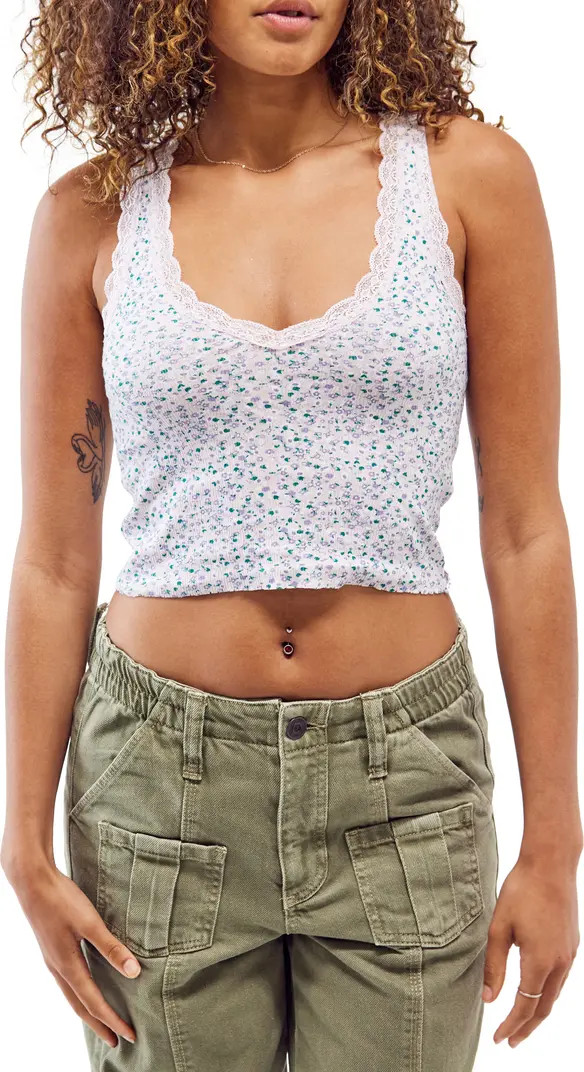 BDG Urban Outfitters Leia Ditsy Floral Cotton Rib Tank | Nordstrom | Nordstrom
