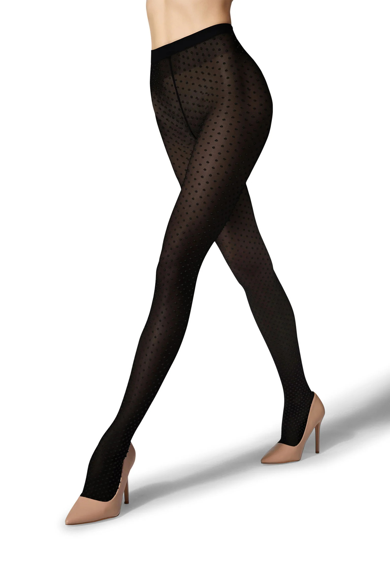 Black Satin Touch Dots Tights | Tuckernuck (US)