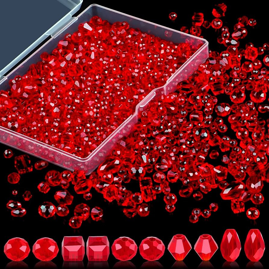 Crystal Beads, 600 Pcs Glass Beads, Assorted Crystal Beads for Jewelry Making, Rondelle Jewelry B... | Amazon (US)