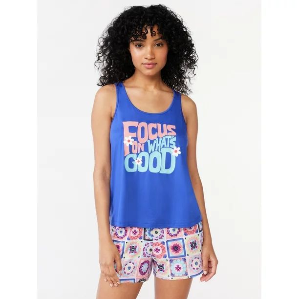 Joyspun Women?s Tank Top and Shorts Sleep Set, 2-Piece, Sizes S to 3X | Walmart (US)
