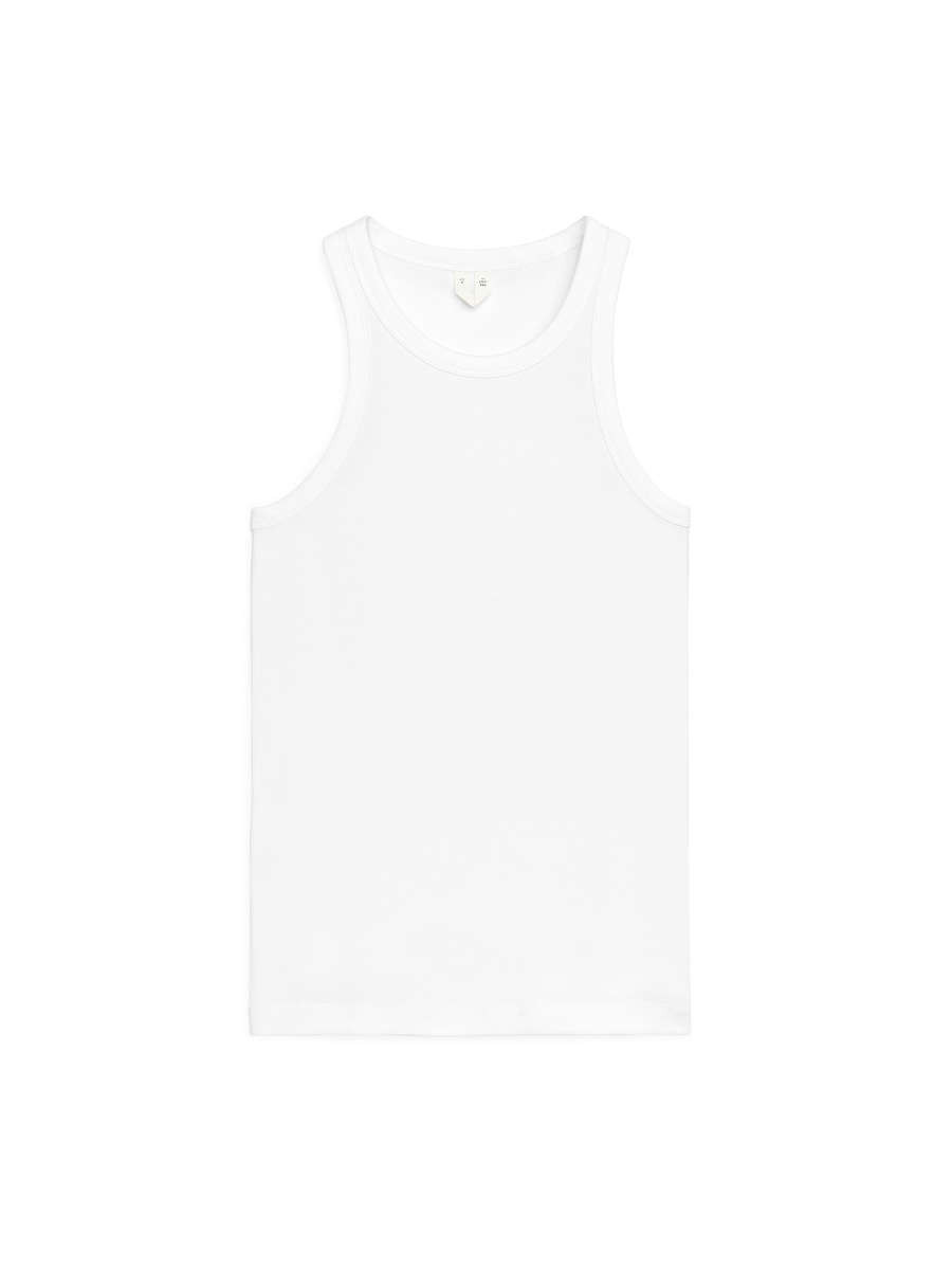 Rib Racer Tank Top - White - ARKET GB | ARKET (US&UK)