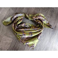 Wild Rag Olive Green With Blue & Gold Paisley Print Western Cowboy Neck Scarf Bandana By Double B Rags | Etsy (US)