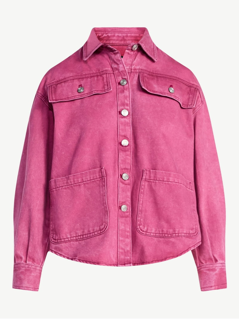 Scoop Women’s and Women’s Plus Oversized Cotton Denim Shacket, Midweight, Sizes XS-4X | Walmart (US)