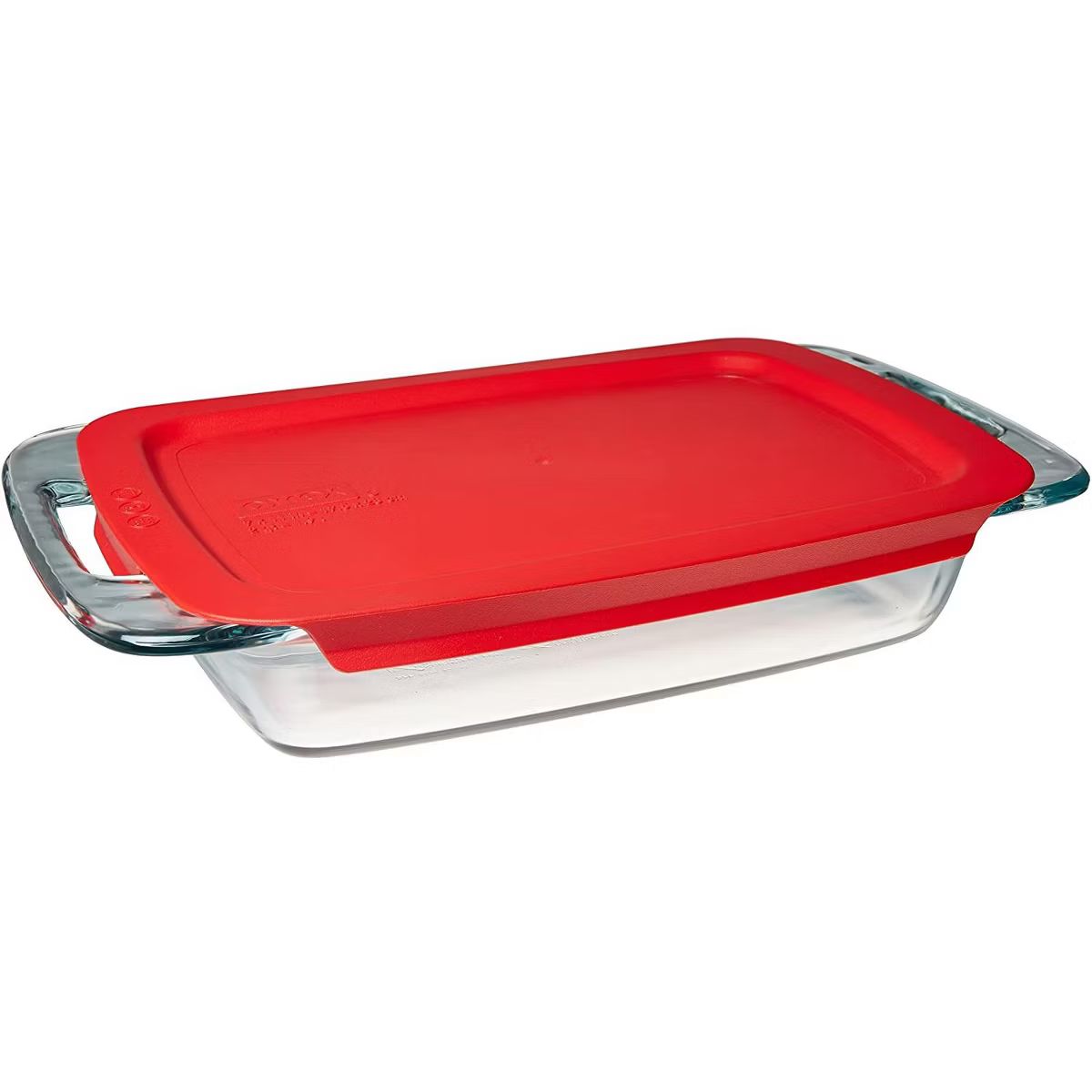 Pyrex Easy Grab Glass Oblong Baking Dish, with Red Plastic Lid 2-quart | Target