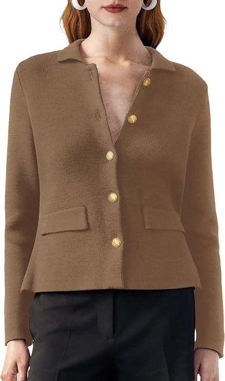 SuperPrity Cardigan Sweaters for Women Long Sleeve Lightweight Cropped Knit Blazer Button Jacket ... | Amazon (US)