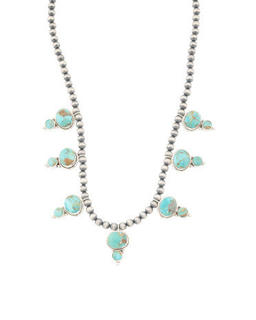 Sterling Silver Natural Turquoise Necklace | TJ Maxx