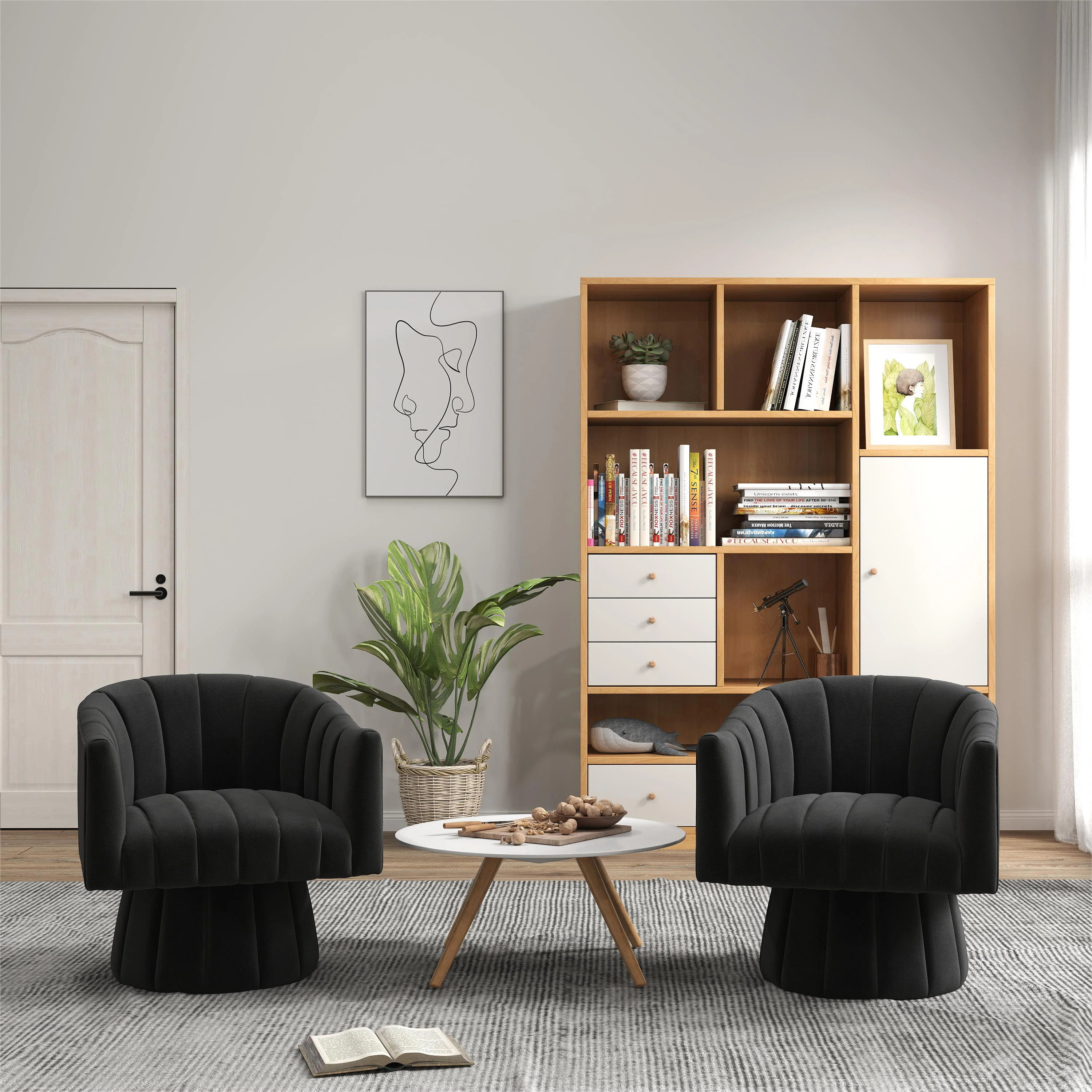 Izabell Velvet Swivel Barrel Chair (Set of 2) | Wayfair North America