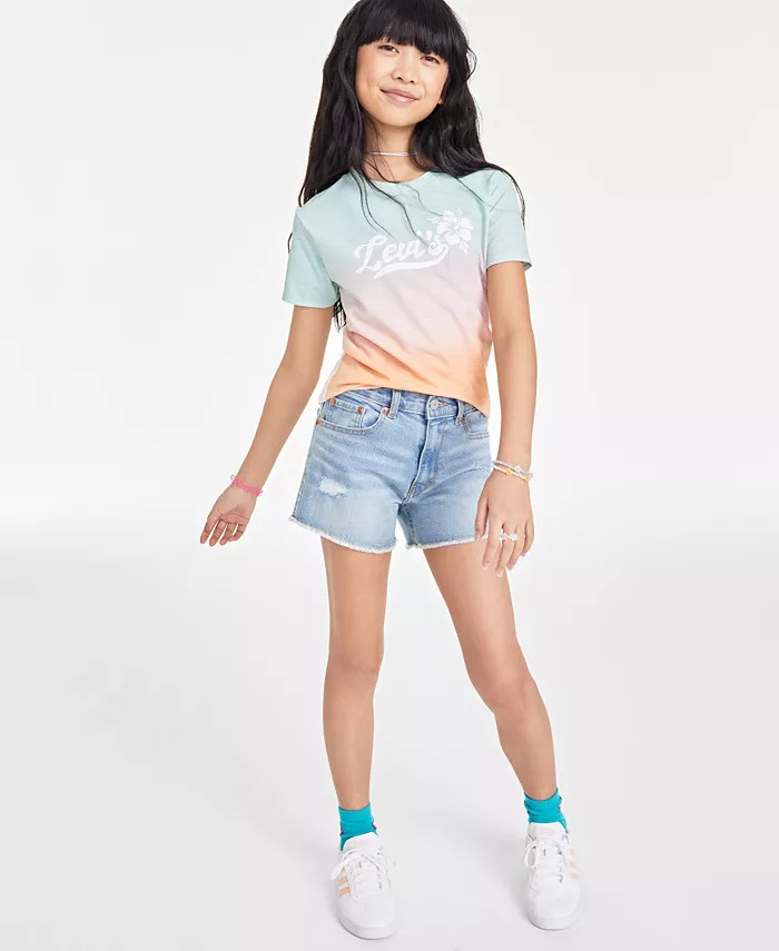 Levi's Big Girls Mini Mom High Rise Denim Shorts - Macy's | Macy's