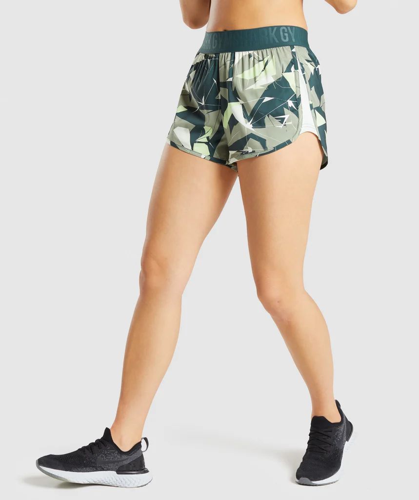 Gymshark Training Loose Fit Shorts - Light Green Print | Gymshark (Global)