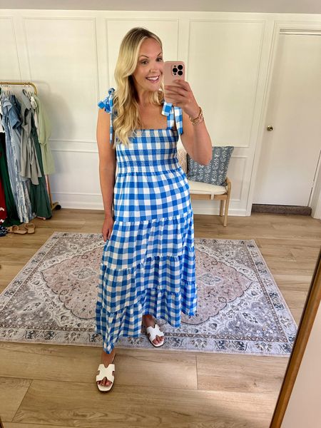 Cute gingham dress for the July 4th holiday! Summer dress / wearing a med 

#LTKMidsize #LTKSeasonal #LTKStyleTip