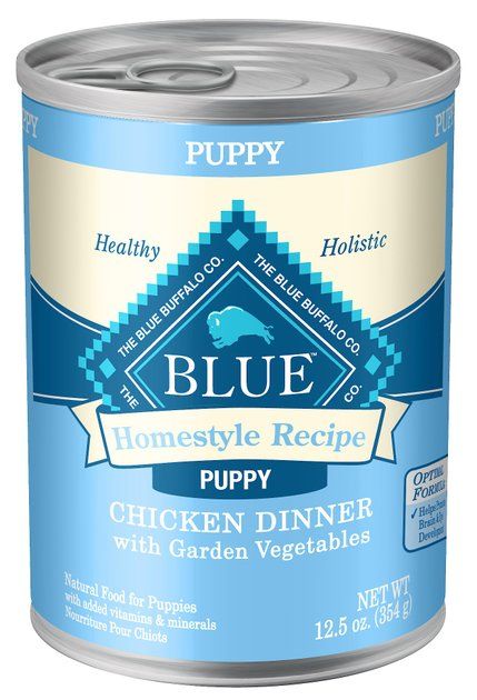 Blue Buffalo Homestyle Recipe Puppy Chicken Dinner with Garden Vegetables Canned Dog Food, 12.5-o... | Chewy.com