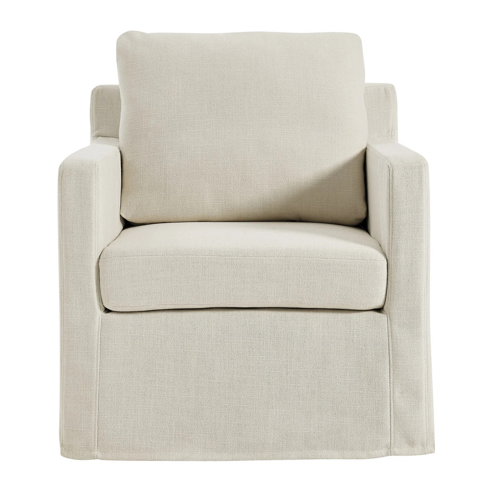 Serene Fabric Slipcovered Swivel Armchair | Wayfair North America
