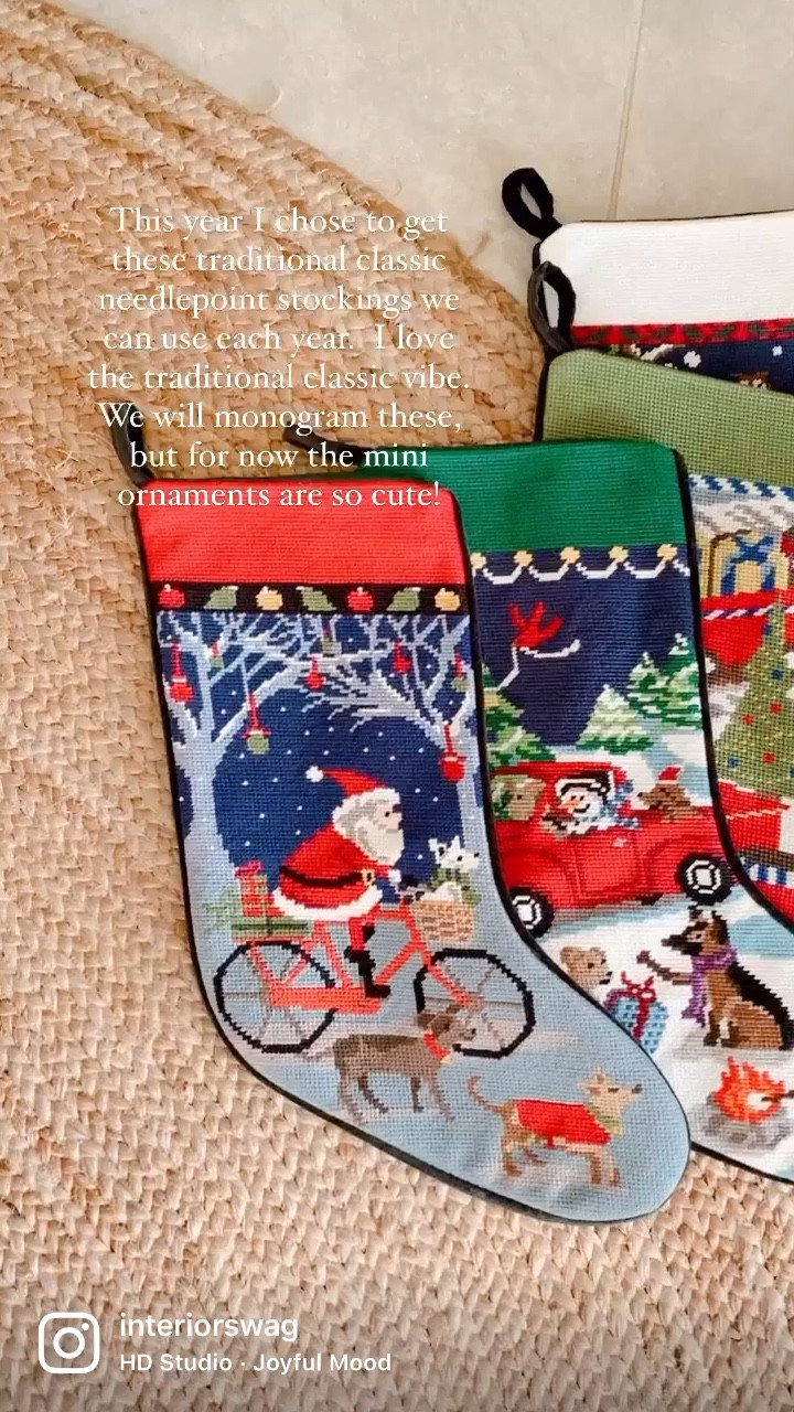 Lands' End Needlepoint Personalized Christmas Stocking