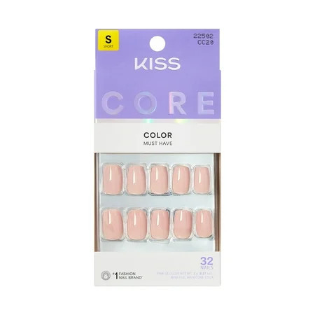 Kiss Core Color Short Squoval Press-On Nails Pink 32 Pieces | Walmart (US)