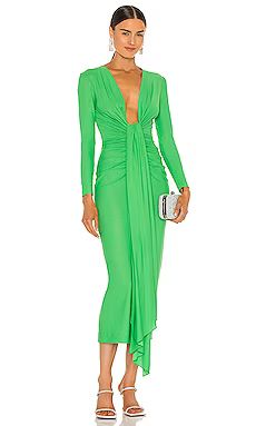 SOLACE London Lorena Midi Dress in Bright Green from Revolve.com | Revolve Clothing (Global)