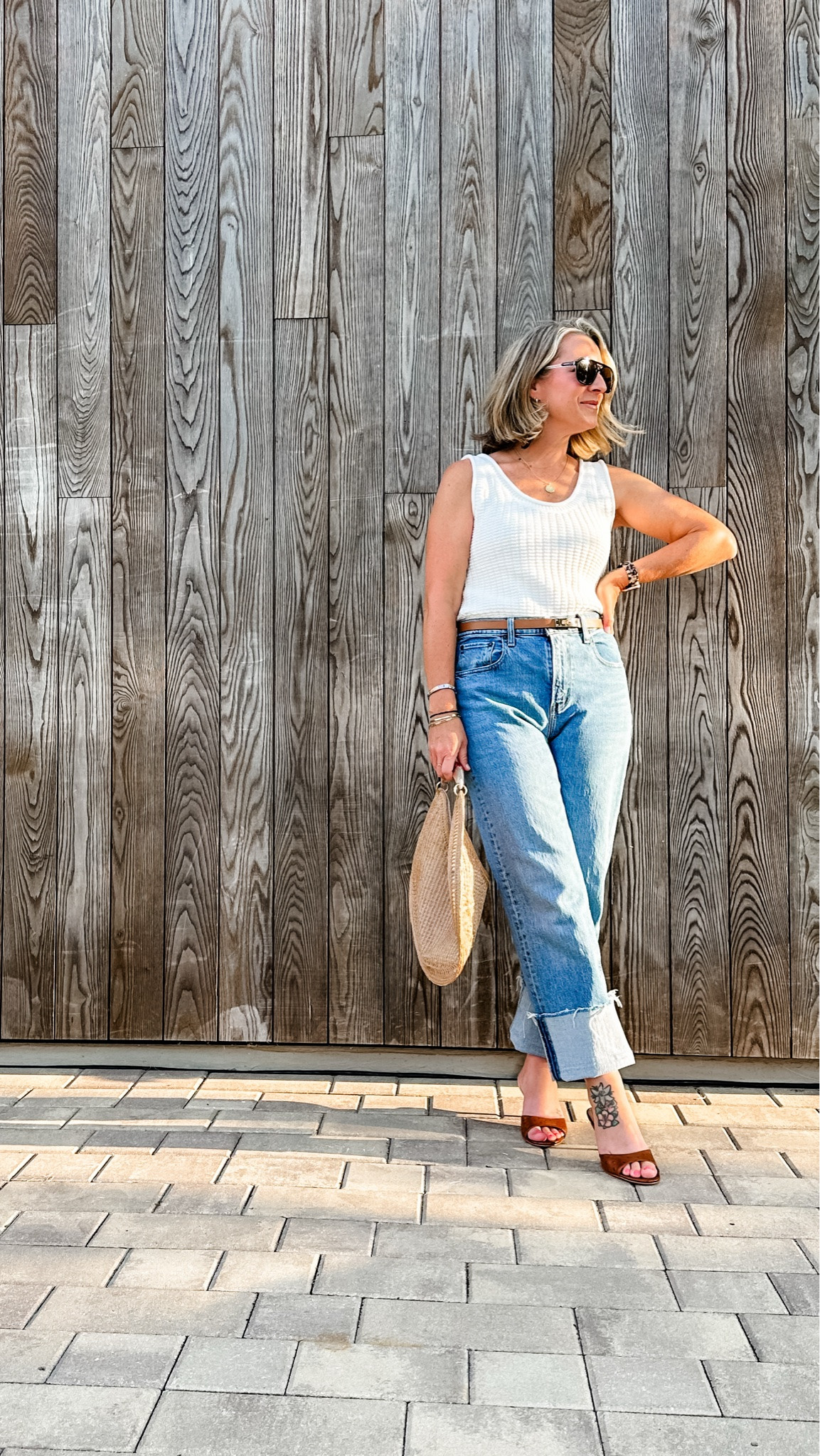 Loved this outfit. Medium tank and tts 29 regular jeans that I cuffed.

#LTKdayinmylife #LTKootd #LTKPetite