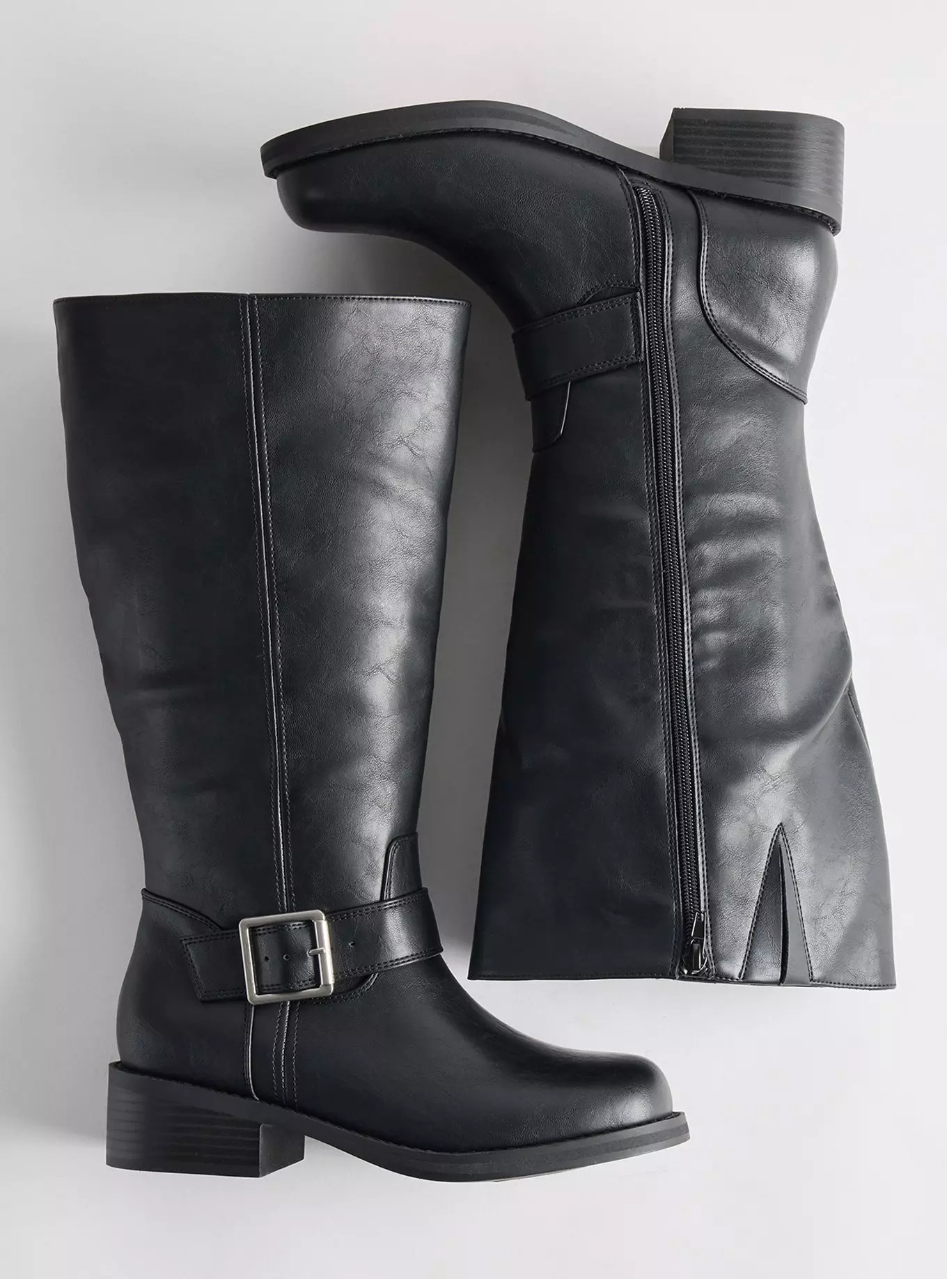 Square Toe Buckle Knee Boot (WW) | Torrid (US & Canada)